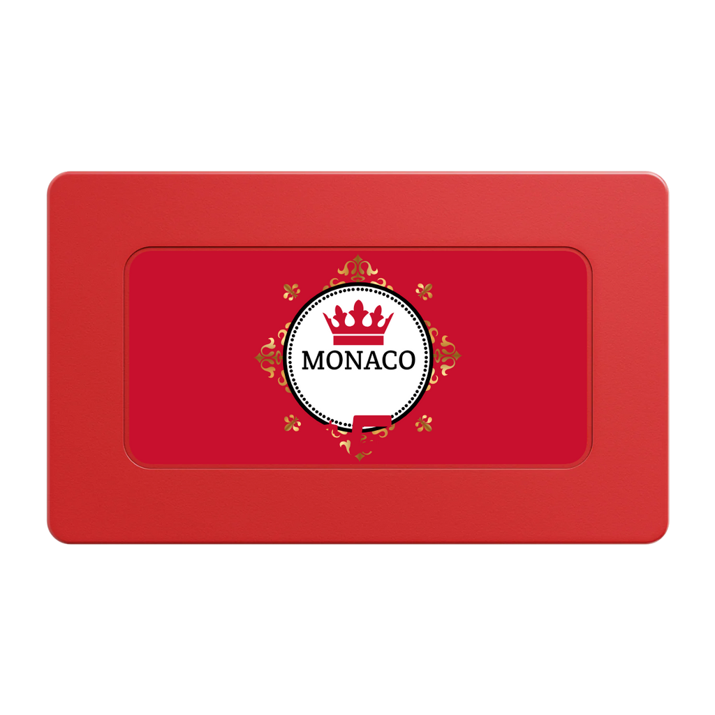 Monaco #001 Rectangular Poker Chip Plaques - Red - Front