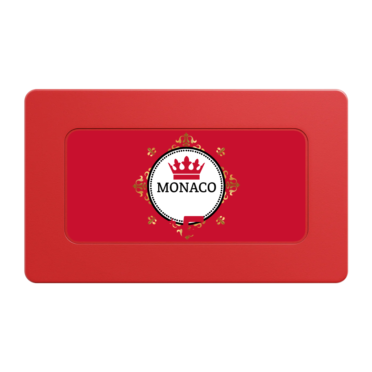 Monaco #001 Rectangular Poker Chip Plaques - Red - Front