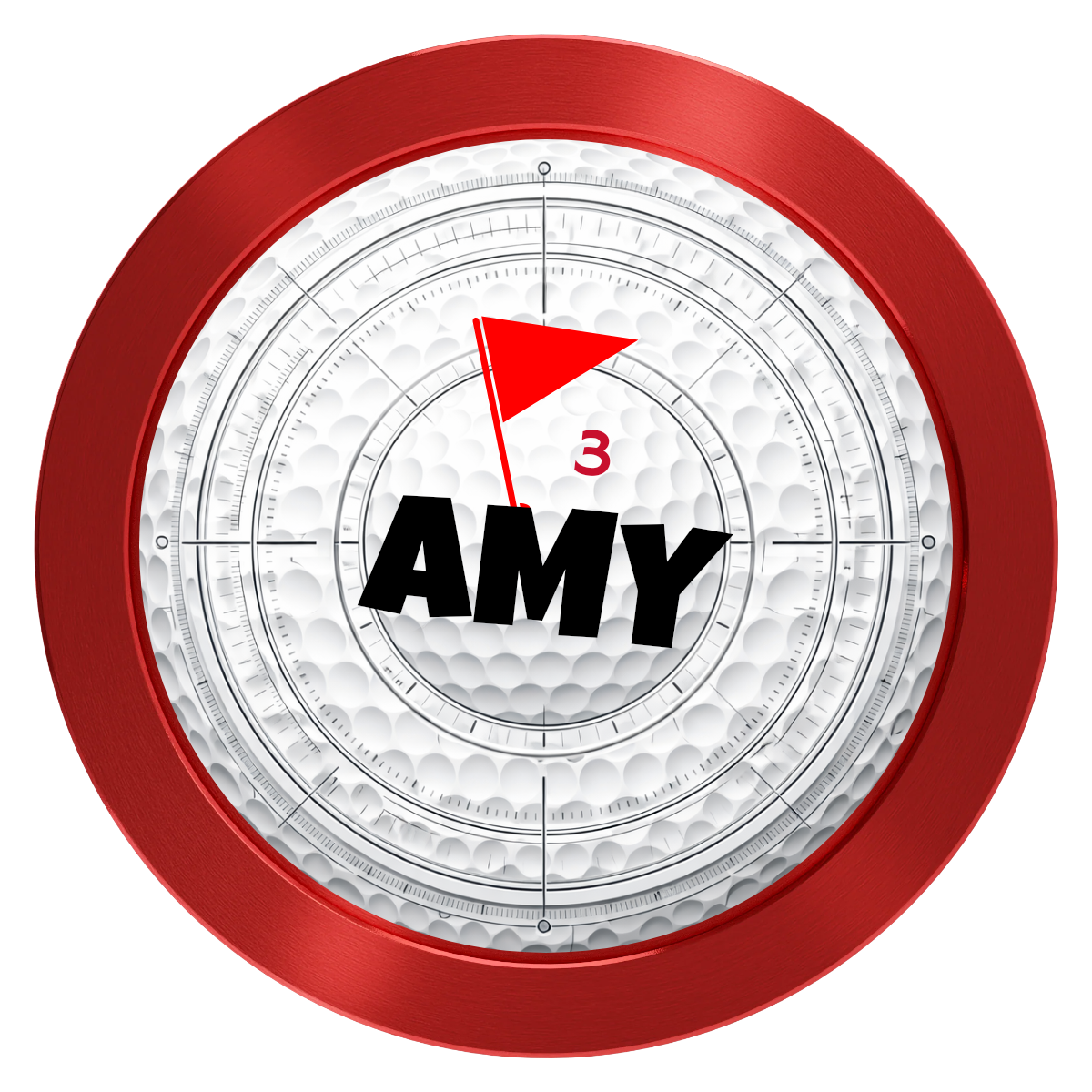 Ball Marcus Jr. Aluminum Poker Chips - Red - Front