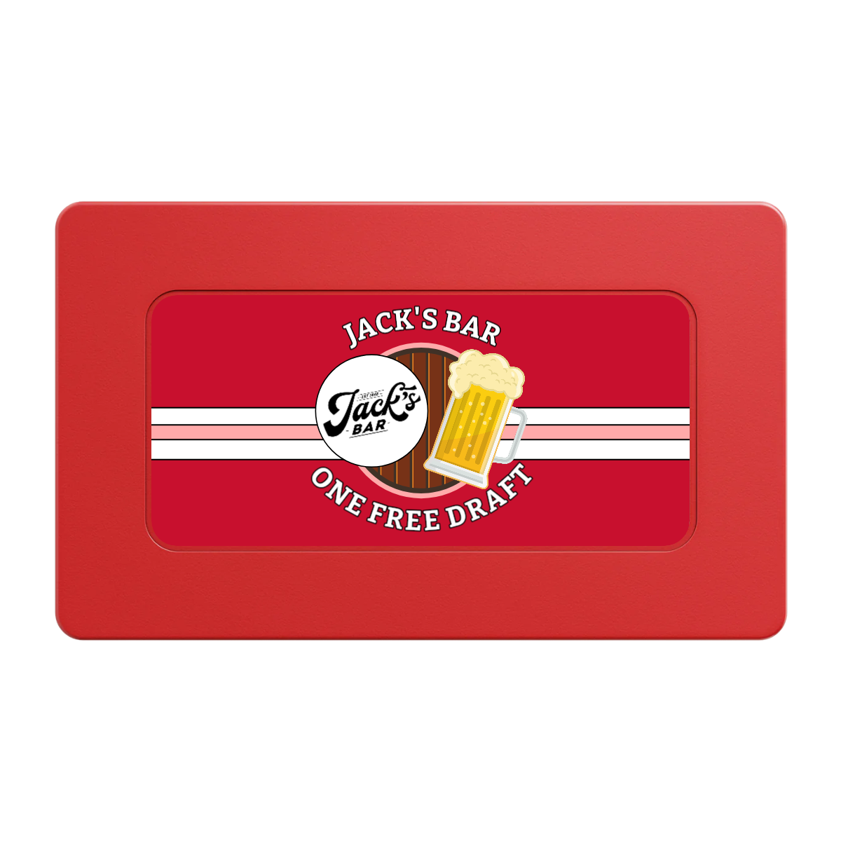 Jack's Bar Rectangular Poker Chip Plaques - Red - Back