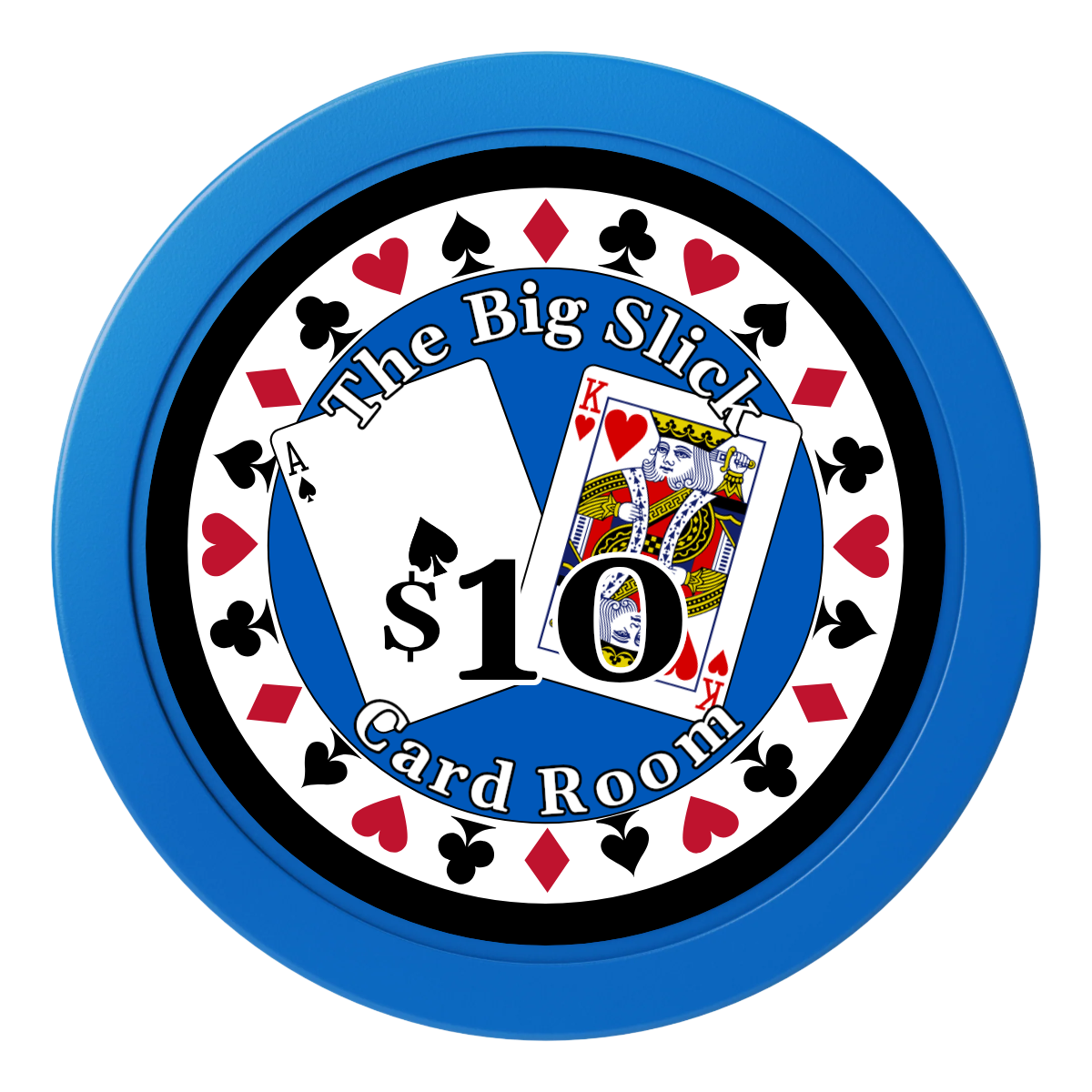 AK Big Slick 2" Oversized Poker Chips - Blue - Back