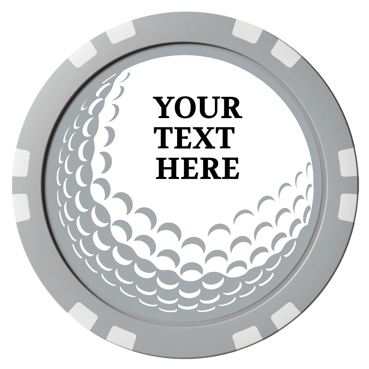 Hole In One Composite Poker Chips - Gray / Double Stripe - Front