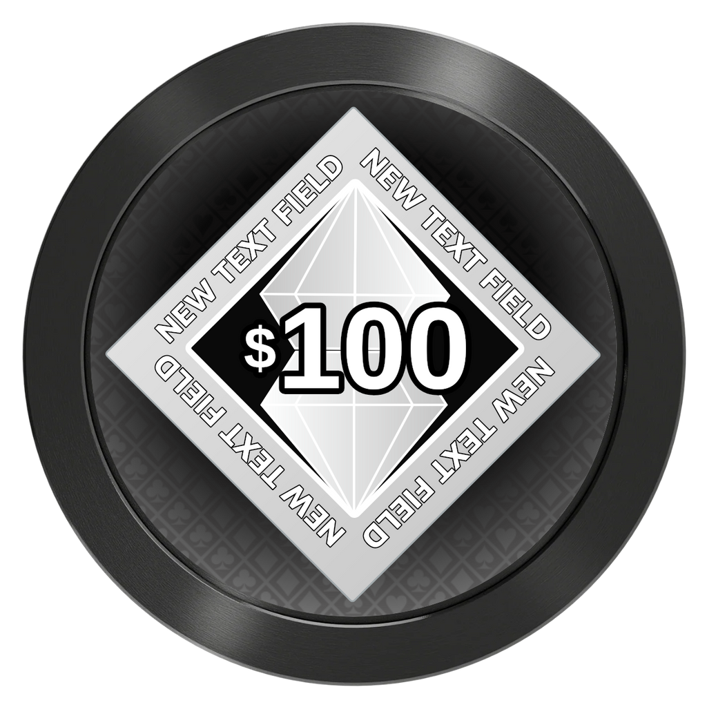 Diamond in the Rough Aluminum Poker Chips - Black - Front