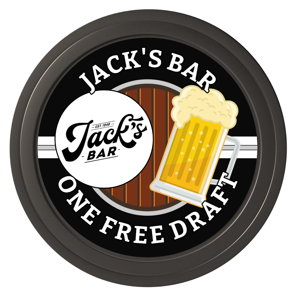 Barnyard Brew Composite Poker Chips - Black / Solid - Front