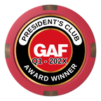 President's Club Composite & Metal Hybrid Poker Chips - Red - Front