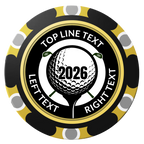 Tee it up Clay Poker Chips - Black / Monte Carlo / 40mm - Front
