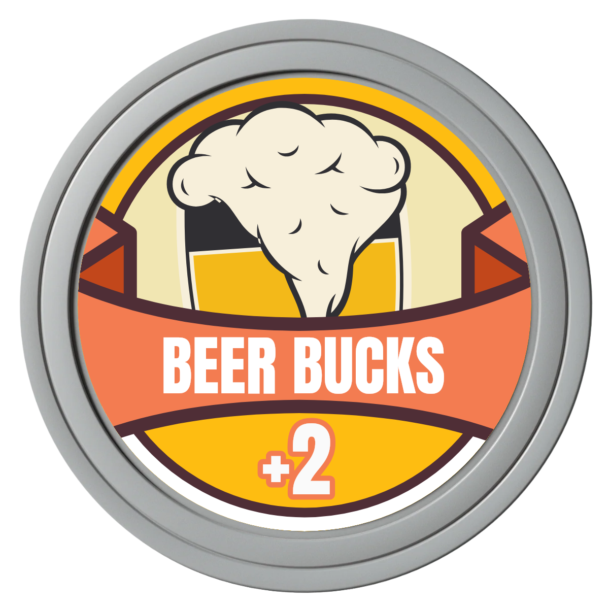 Banner Brew Composite Poker Chips - Gray / Solid - Front