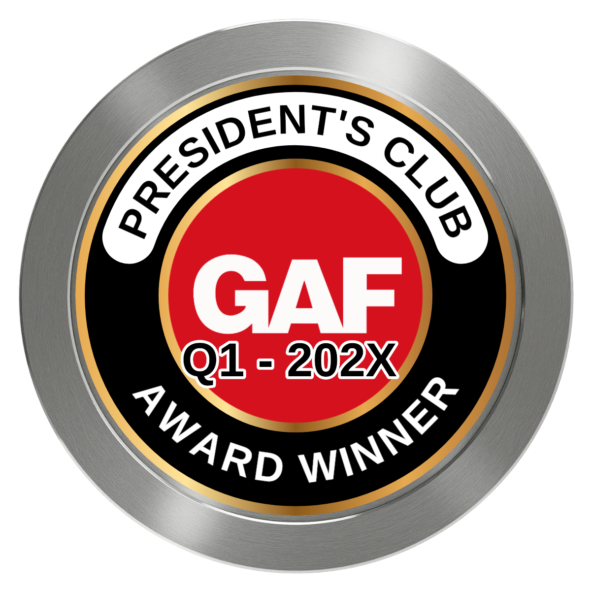 President's Club Aluminum Poker Chips - Silver - Front