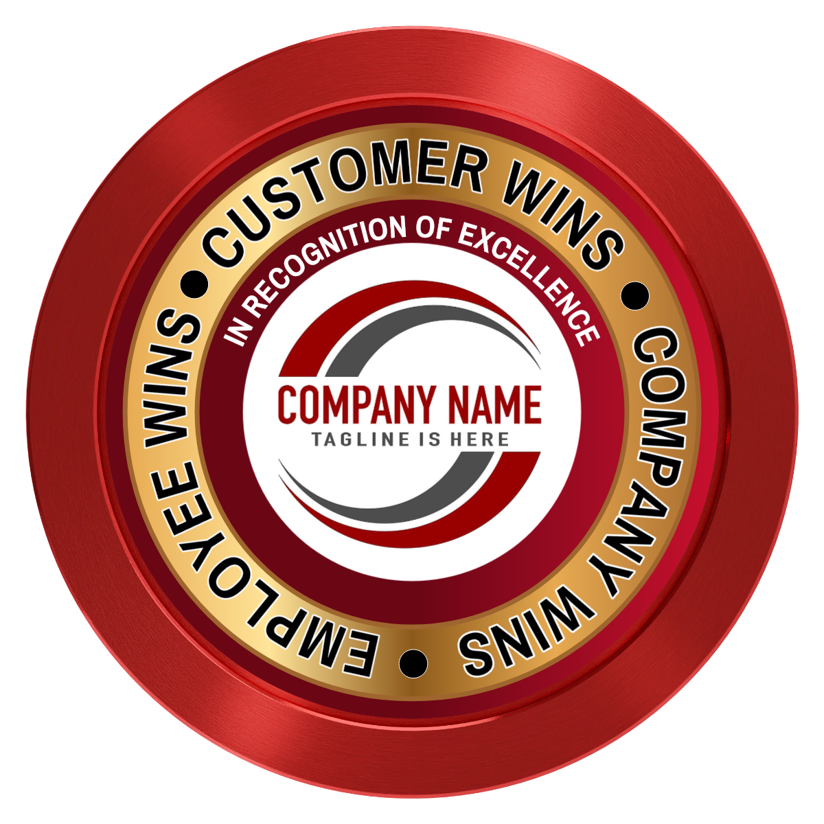 Gold Standard Aluminum Poker Chips - Red - Front