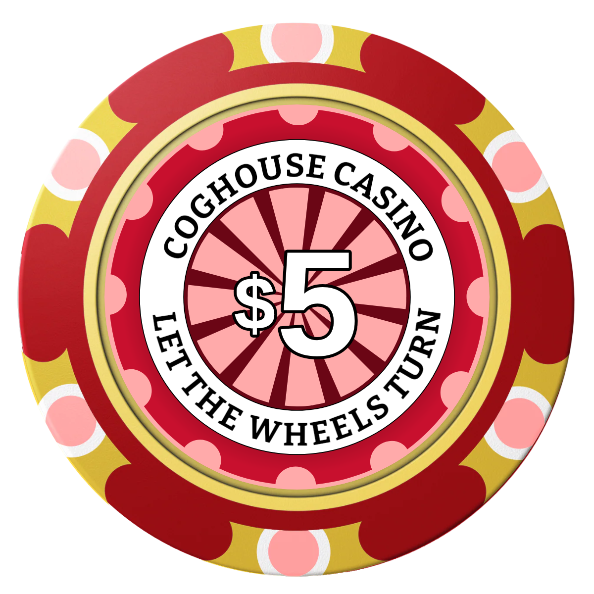 Cog House Clay Poker Chips - Red / Monte Carlo / 40mm - Front