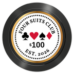 Fours Suits Club Aluminum Poker Chips - Black - Front