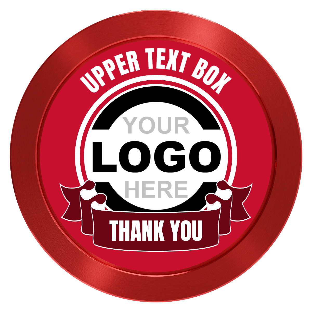 Lower Banner Aluminum Poker Chips - Red - Back