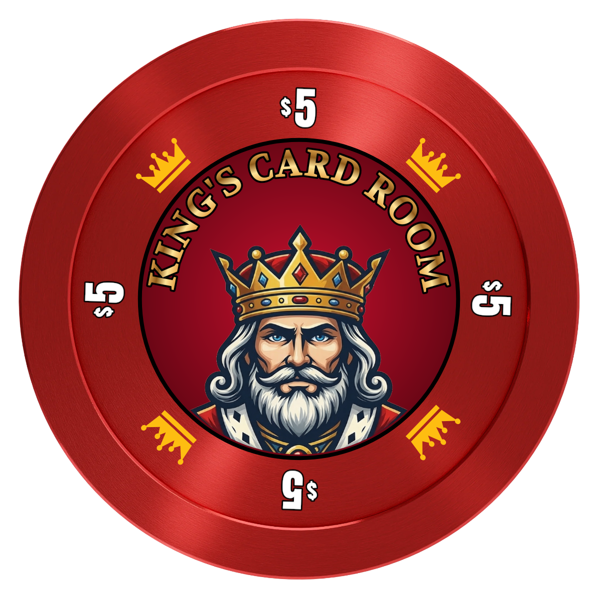 Kings Aluminum Poker Chips - Red - Back