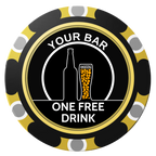 Beer and Glass Clay Poker Chips - Black / Monte Carlo / 40mm - Back