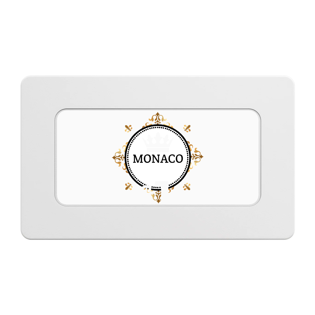 Monaco #001 Rectangular Poker Chip Plaques - White - Back
