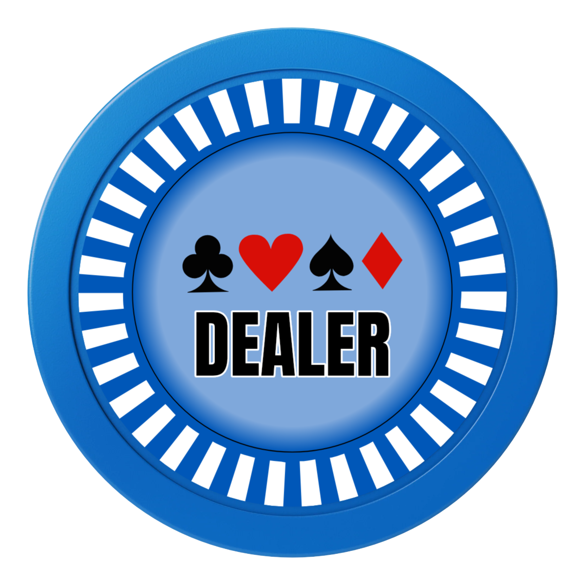 Gabe's Poker Room 2" Composite Dealer Button - Blue - Back