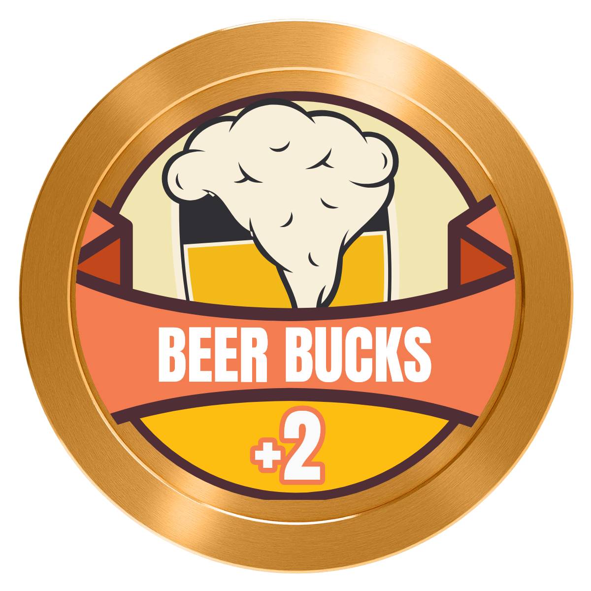 Banner Brew Aluminum Poker Chips - Gold - Front