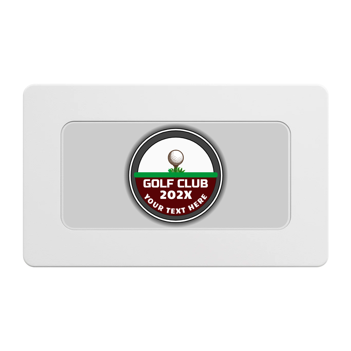 Teed Up Rectangular Poker Chip Plaques - White - Front