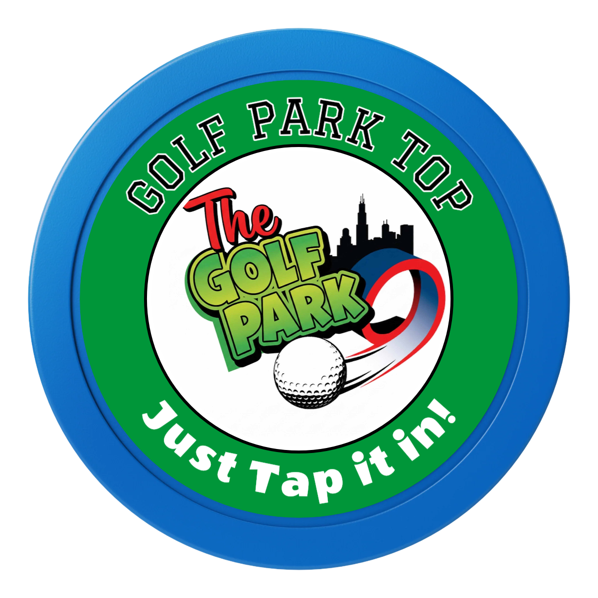 Golf Slogan 2" Oversized Poker Chips - Blue - Back