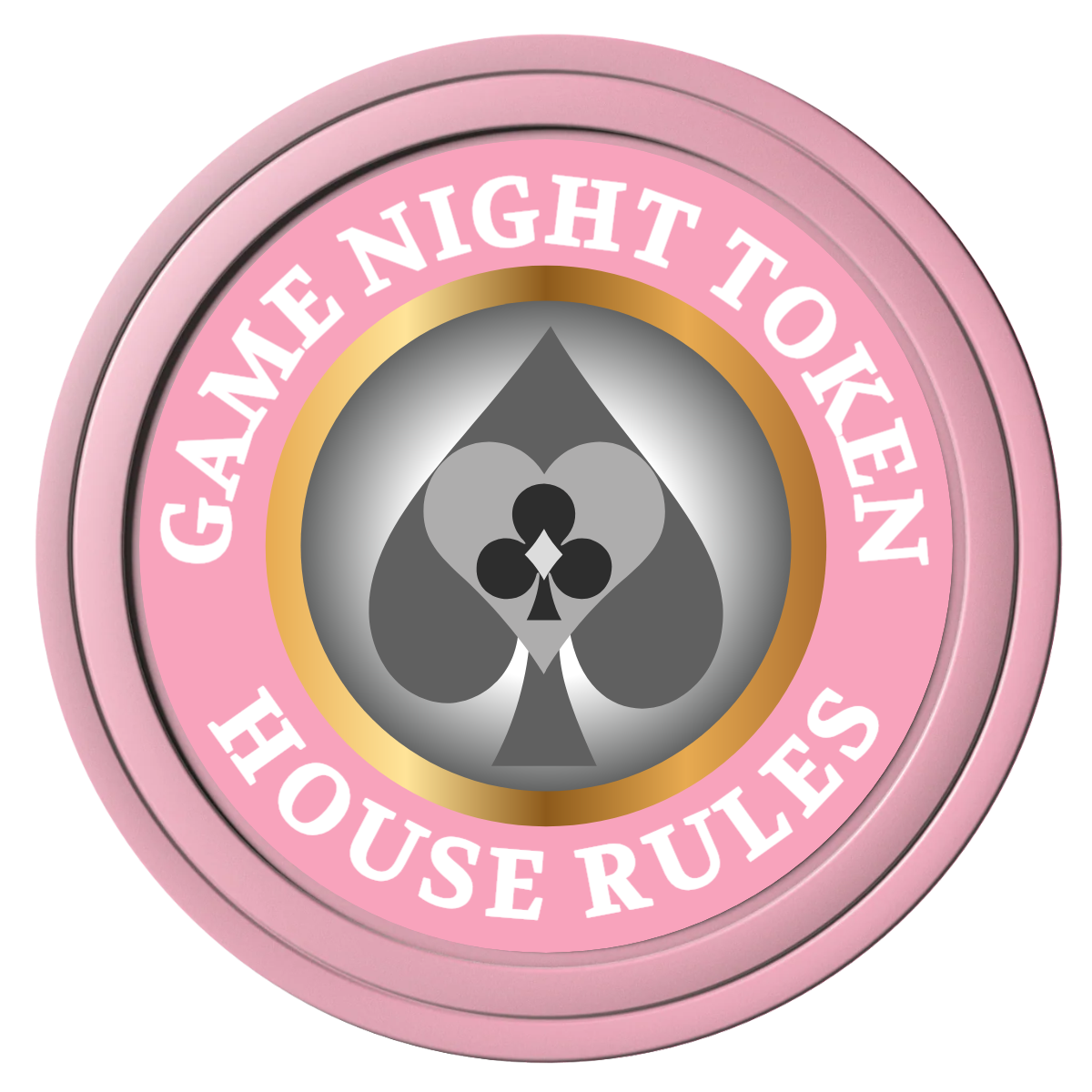 Stacked Suits Composite Poker Chips - Pink / Solid - Front