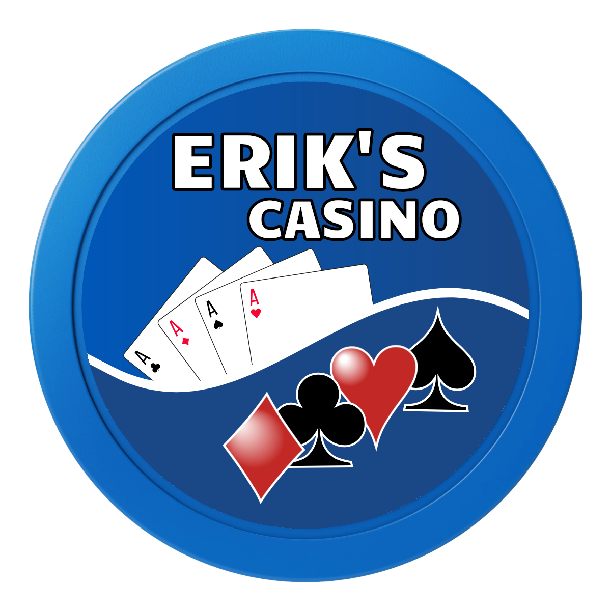 Erik's Casino 2" Composite Dealer Button - Blue - Back