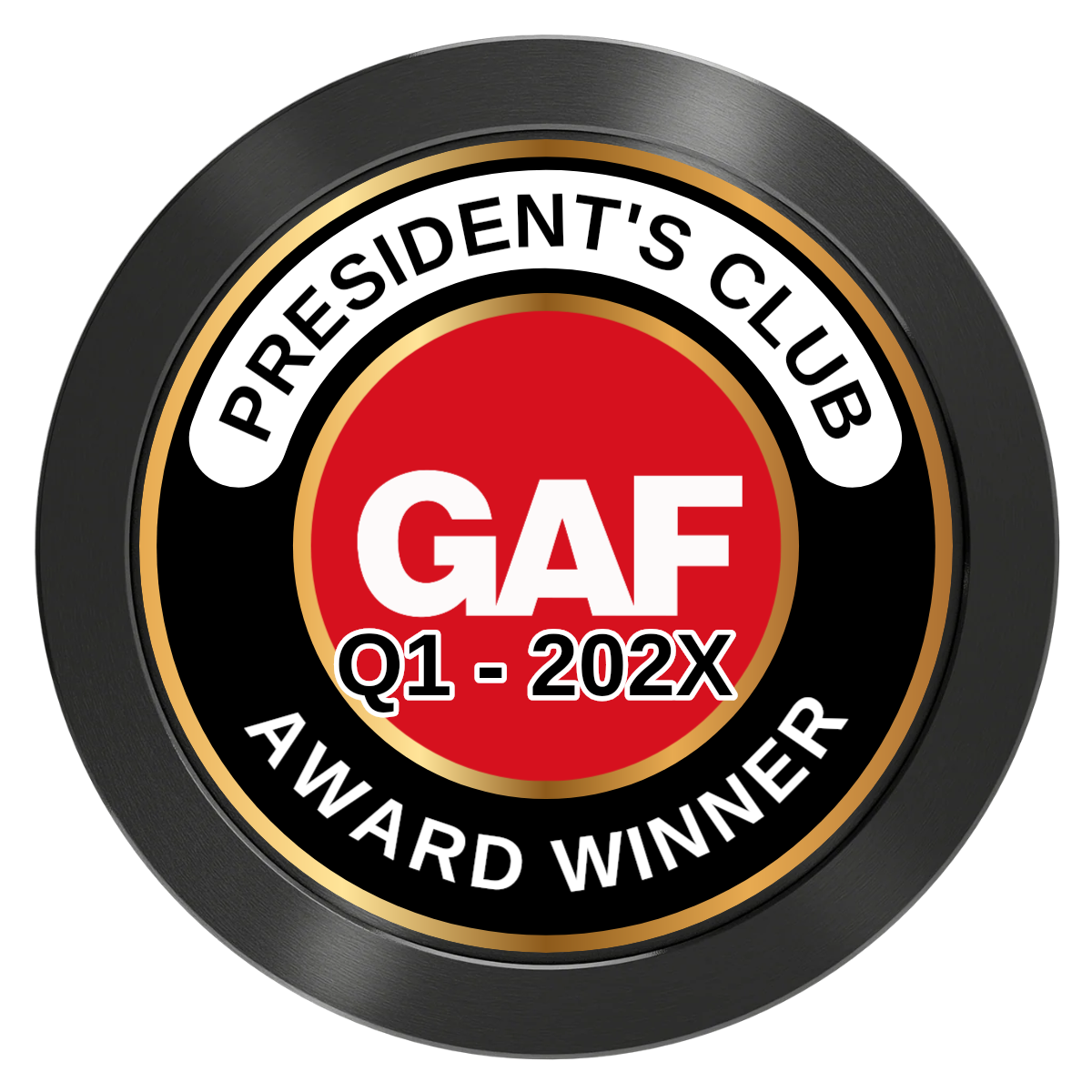 President's Club Aluminum Poker Chips - Black - Front