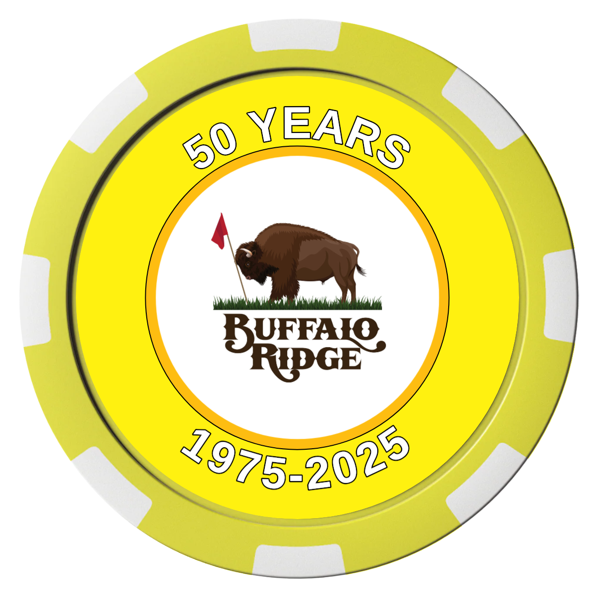 Branded Golf Pro Shop Composite Poker Chips - Yellow / 8 Spot - Front