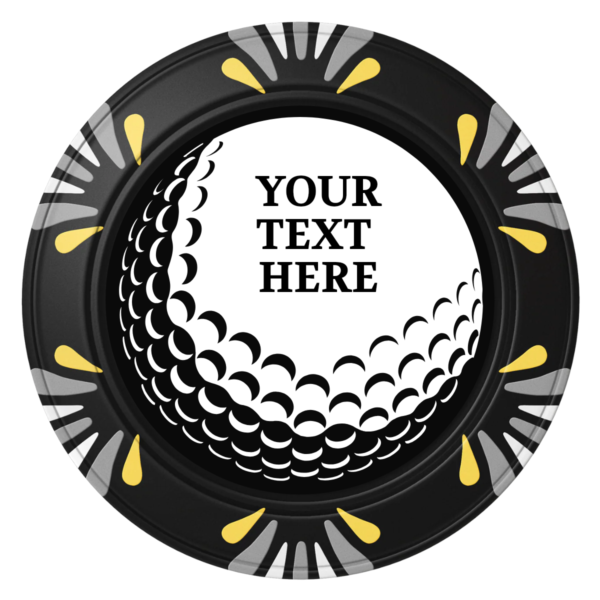 Hole In One Clay Poker Chips - Black / Macau / 40mm - Back