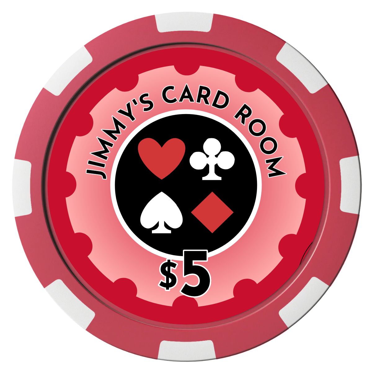 Your Four Suits Magnetic Composite Poker Chips - Red / 8 Spot - Front