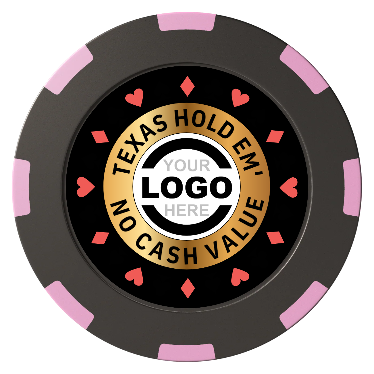 Texas Hold Em' Clay Poker Chips - Black / 8 Spot (2 Tone) / 40mm - Front
