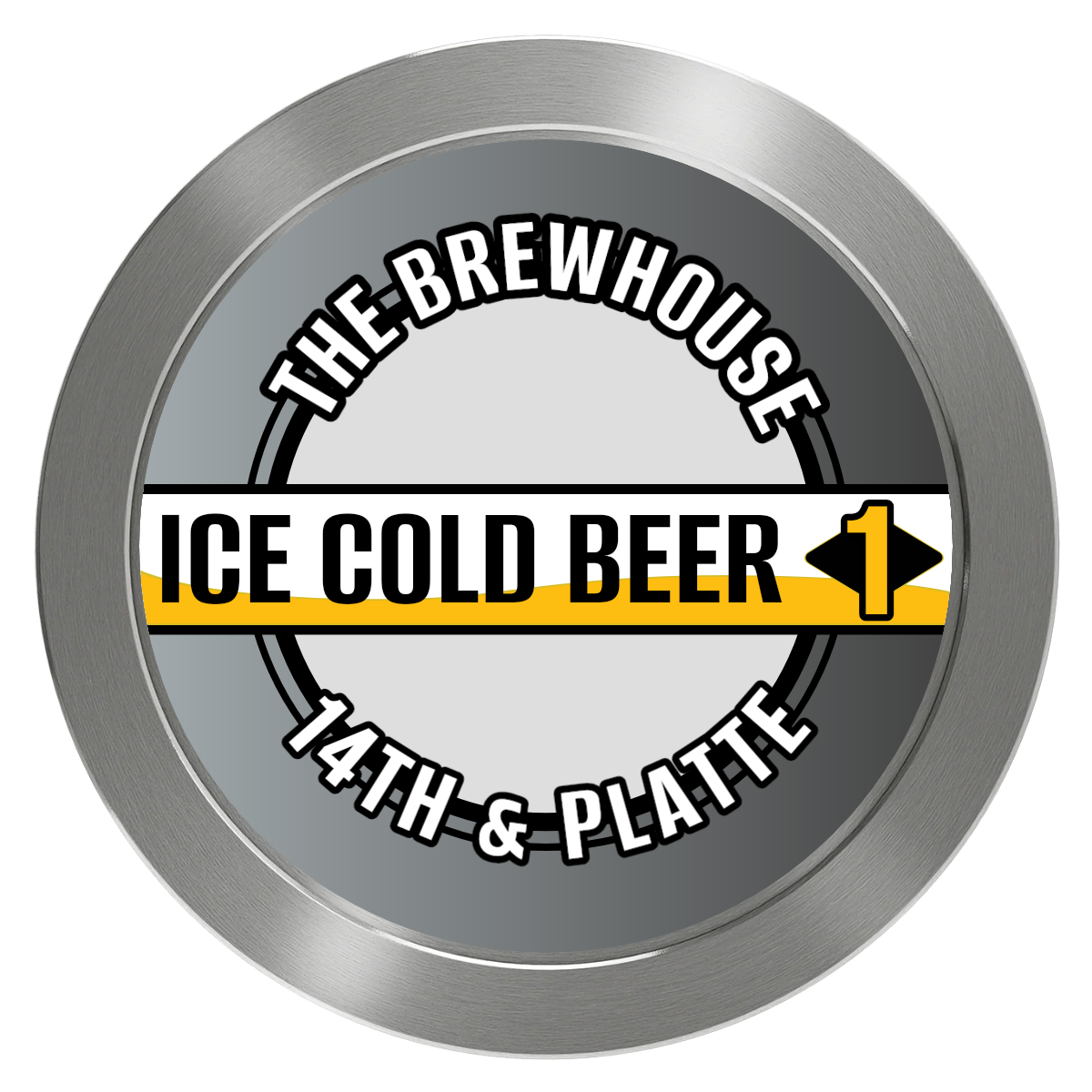 Ice Cold Beer Drink Token Aluminum Poker Chips - Silver - Front