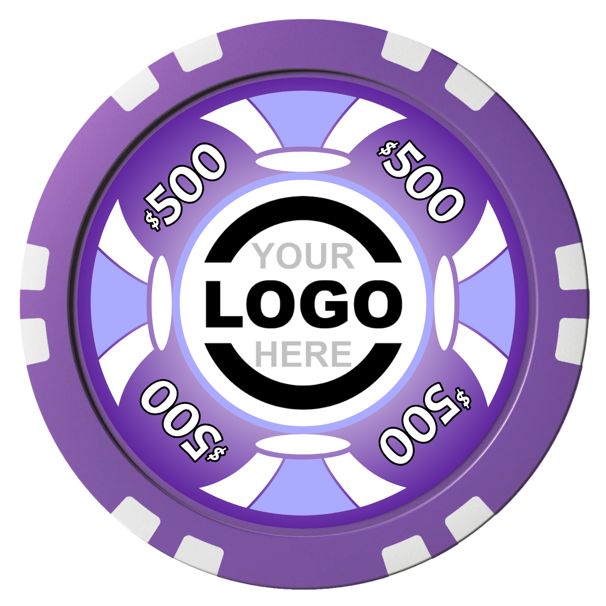 Alan Baker 4-2S A Composite Poker Chips - Purple / Double Stripe - Front