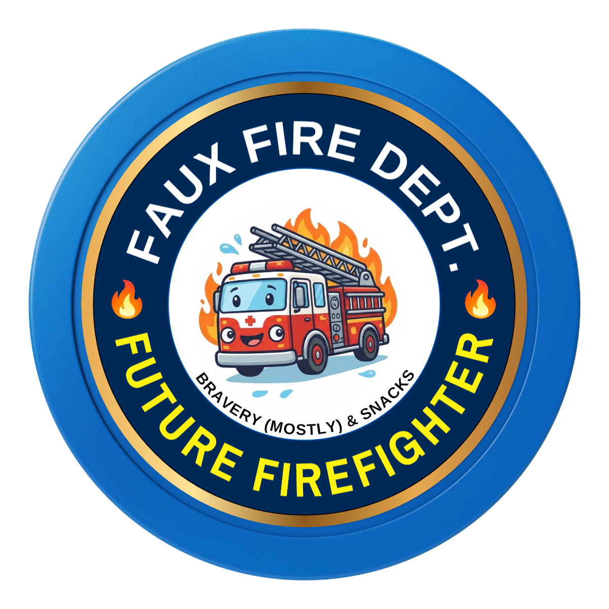 Future Firefighter 2" Composite Dealer Button - Blue - Front