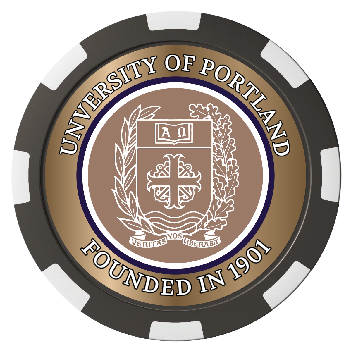 Air Force ROTC Det 695 Magnetic Composite Poker Chips - Black / 8 Spot - Back