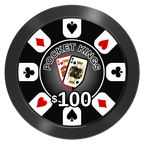 Pocket Kings Aluminum Poker Chips - Black - Front