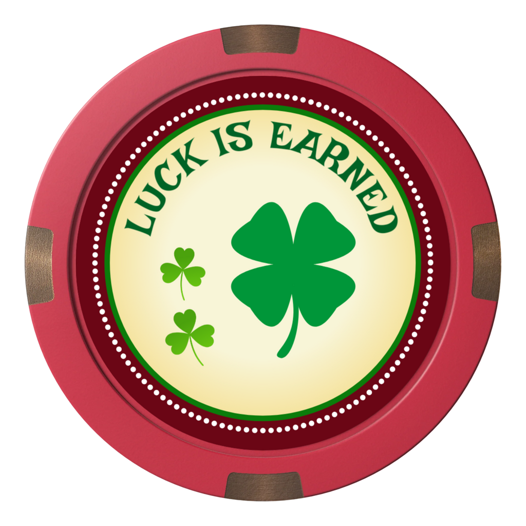 Irish Luck Composite & Metal Hybrid Poker Card Protectors - Red - Front