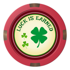 Irish Luck Composite & Metal Hybrid Poker Card Protectors - Red - Front
