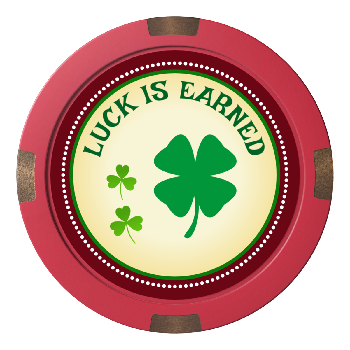 Irish Luck Composite & Metal Hybrid Poker Card Protectors - Red - Front