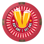 Double Pint Composite & Metal Hybrid Poker Chips - Red - Back