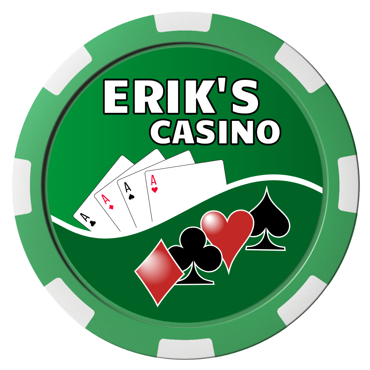 Erik's Casino Magnetic Composite Poker Chips - Green / 8 Spot - Front