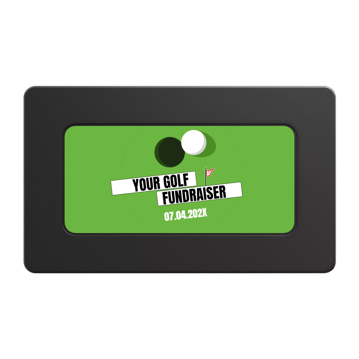 Putting Around Tournament Rectangular Poker Chip Plaques - Black - Front