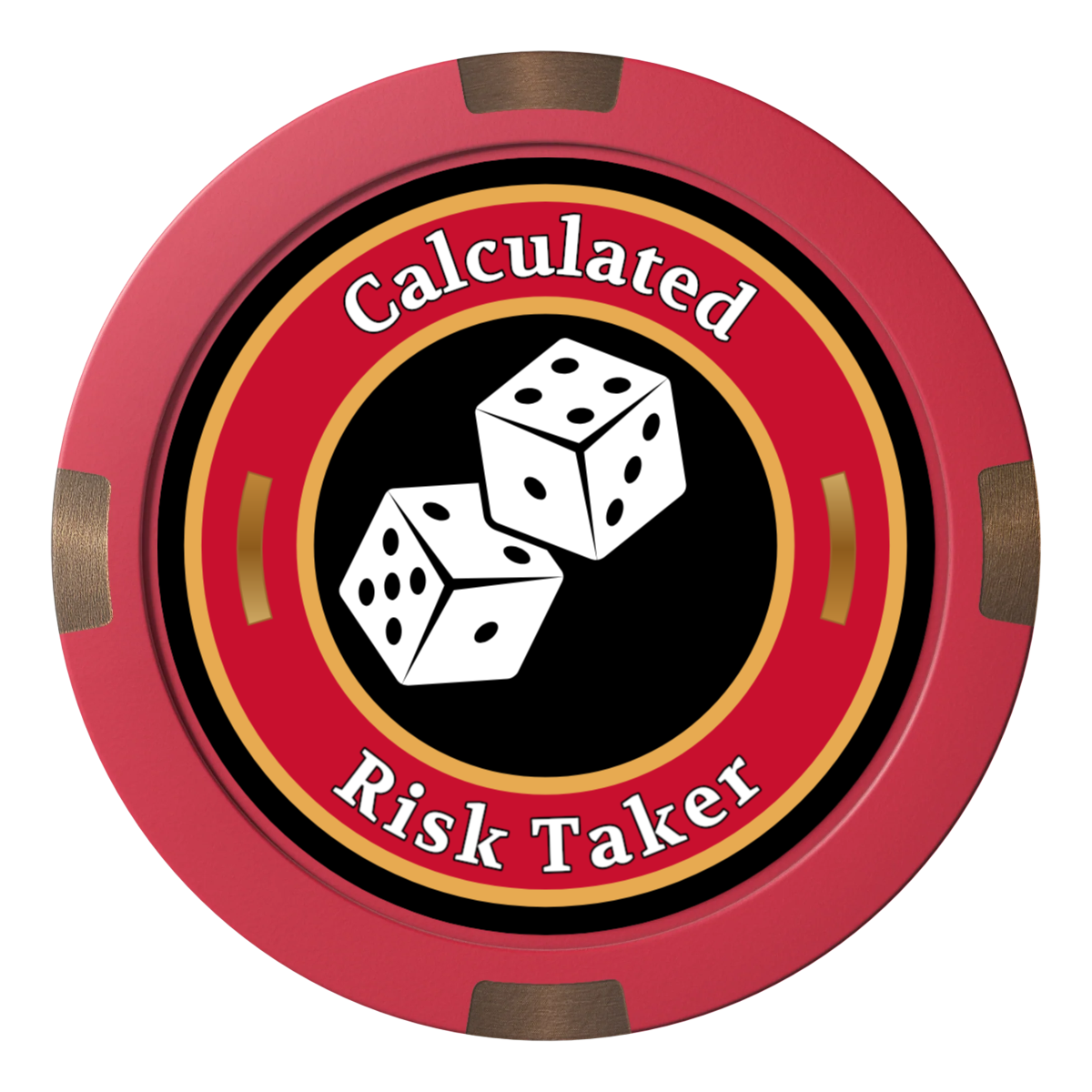 Dave's Lucky Casino Composite & Metal Hybrid Poker Card Protectors - Red - Back