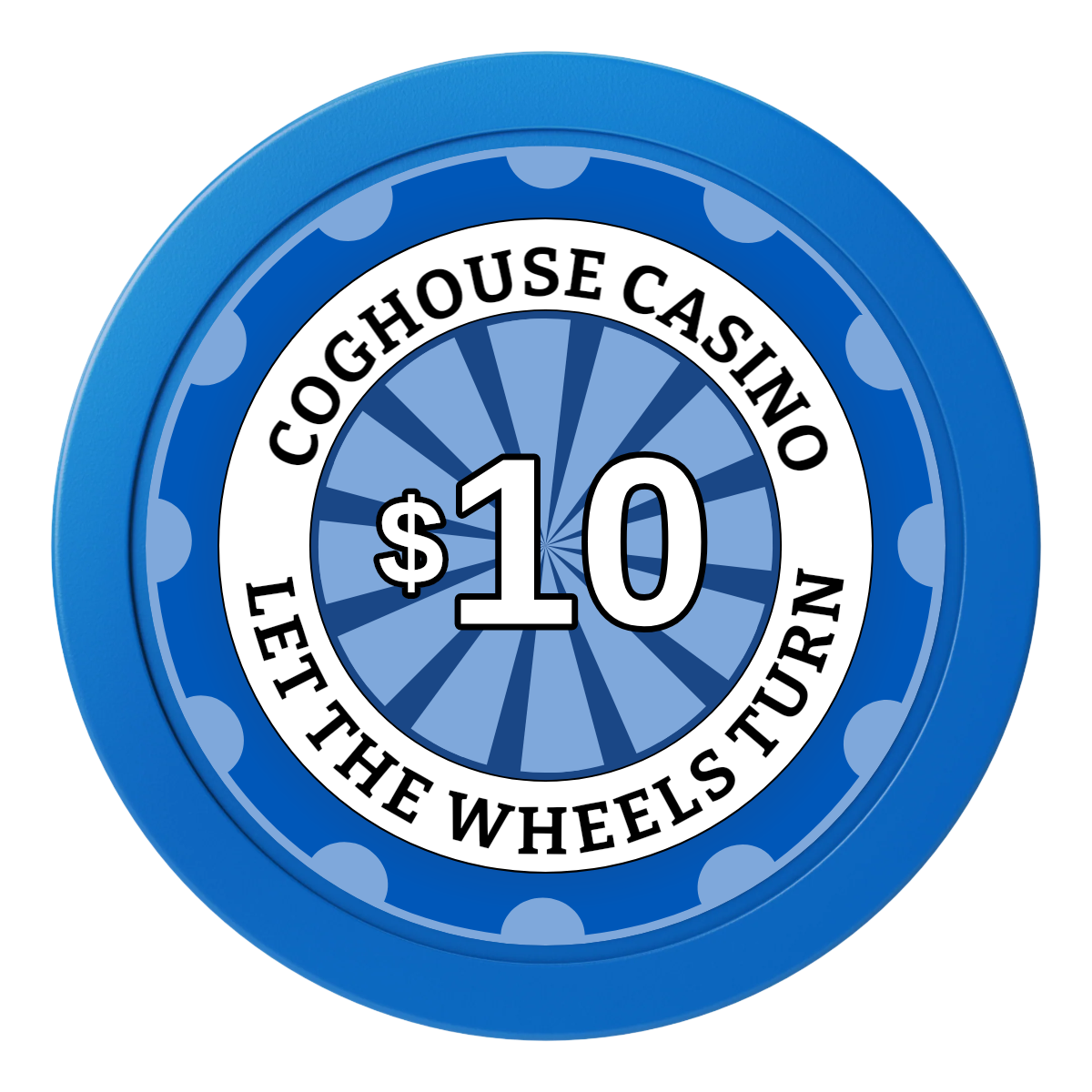 Cog House 2" Oversized Poker Chips - Blue - Front