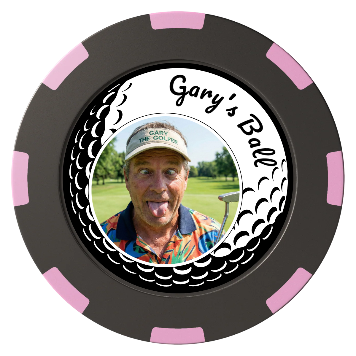 Gary's Ball Clay Poker Chips - Black / 8 Spot (2 Tone) / 40mm - Front