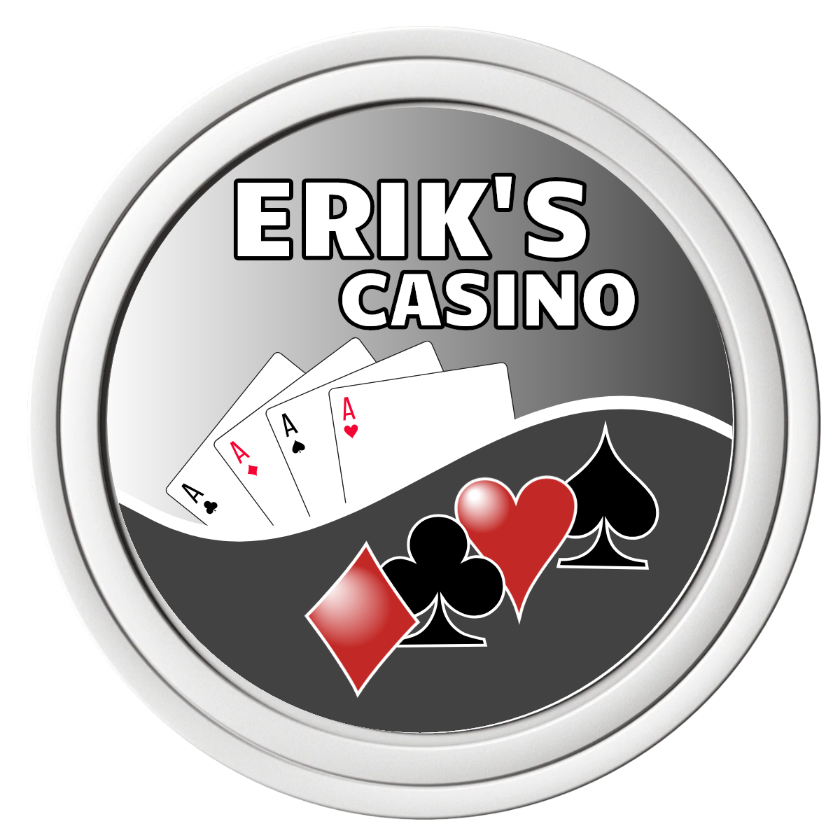 Erik's Casino Composite Poker Chips - White / Solid - Front