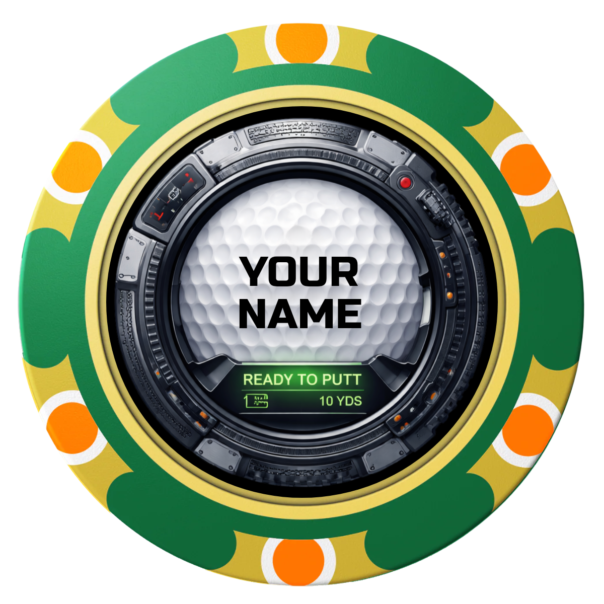Auto Marked IV Clay Poker Chips - Green / Monte Carlo / 40mm - Front