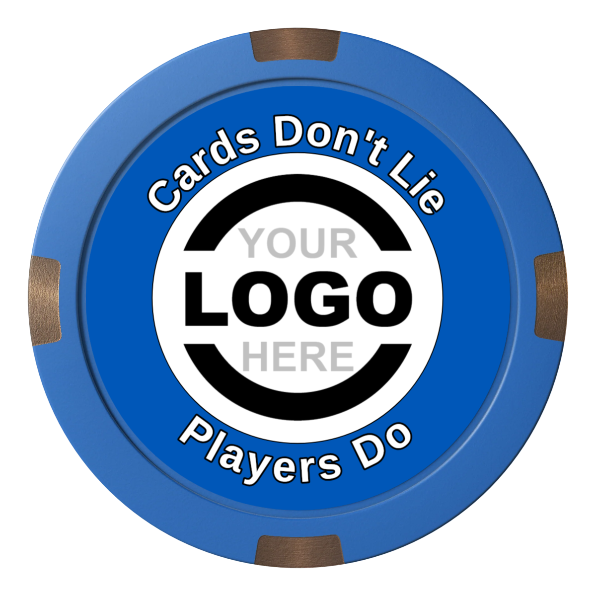 Branded Logo Composite & Metal Hybrid Poker Card Protectors - Blue - Front