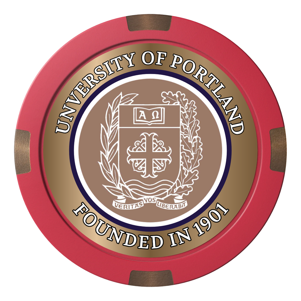 Air Force ROTC Det 695 Composite & Metal Hybrid Poker Chips - Red - Back