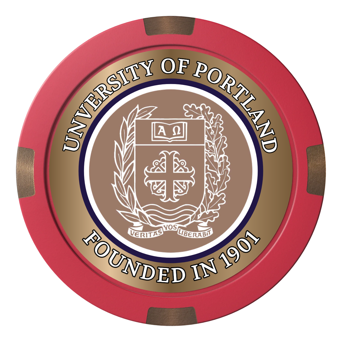 Air Force ROTC Det 695 Composite & Metal Hybrid Poker Chips - Red - Back