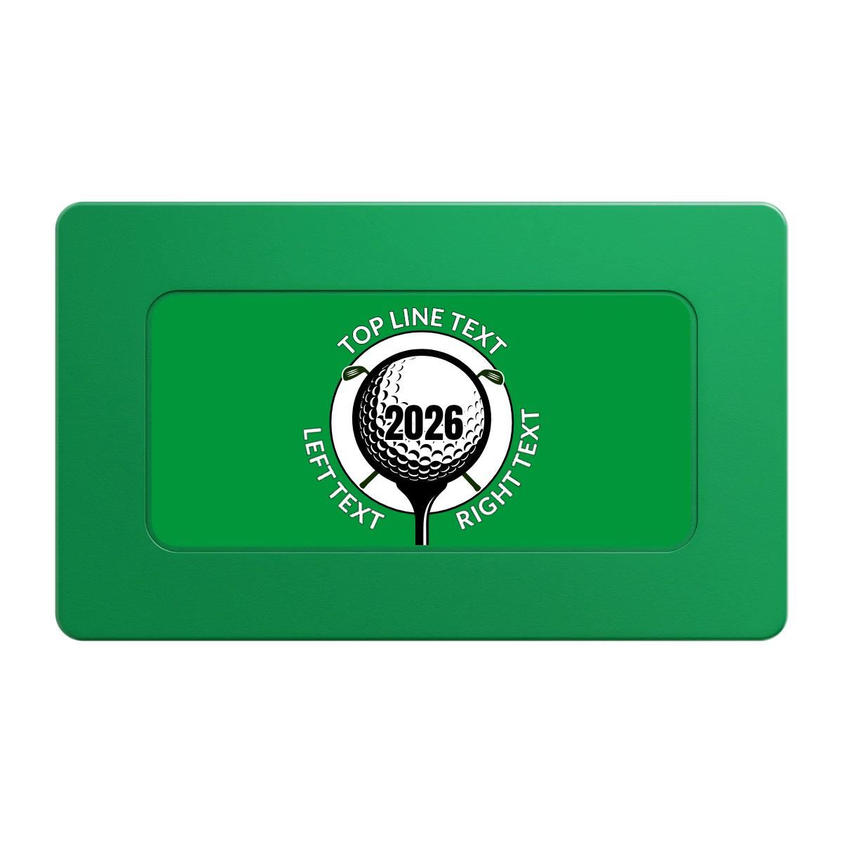 Tee it up Rectangular Poker Chip Plaques - Green - Back